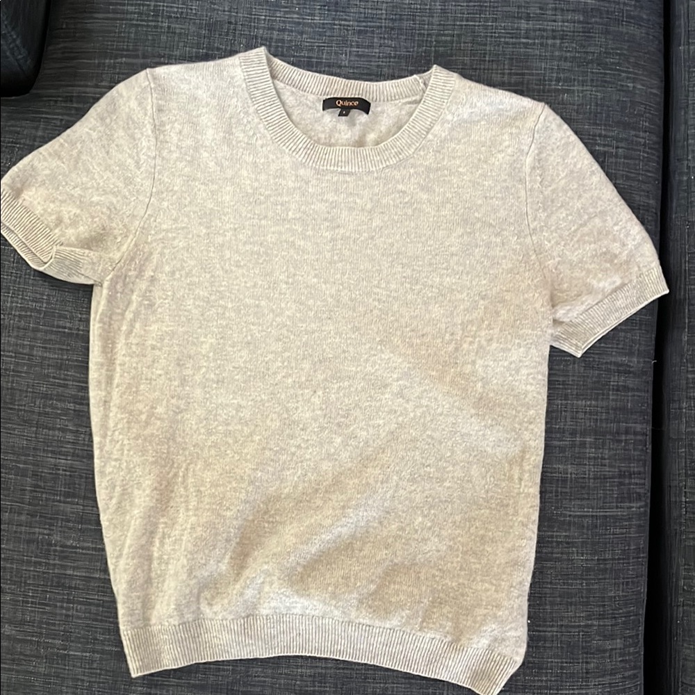 Quince Gray Crew Neck Sweater Soft Knit